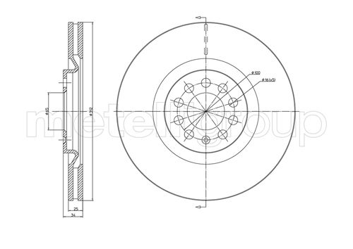 Brake Disc - 23-0706C METELLI