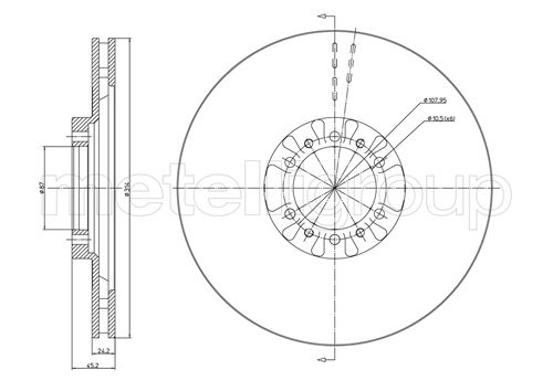 Brake Disc - 23-0709 METELLI
