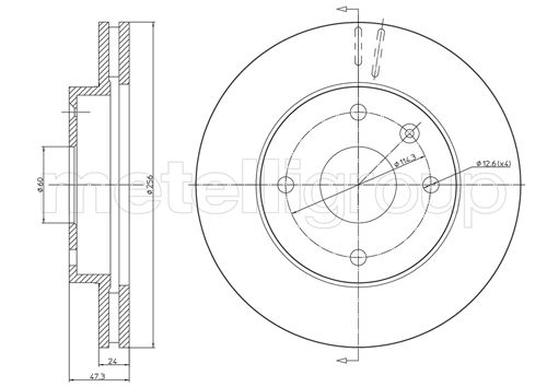 Brake Disc - 23-0719 METELLI