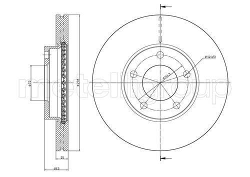 Brake Disc - 23-0729C METELLI
