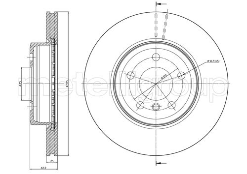 Brake Disc - 23-0752C METELLI