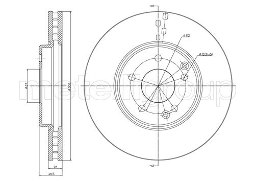 Brake Disc - 23-0753C METELLI