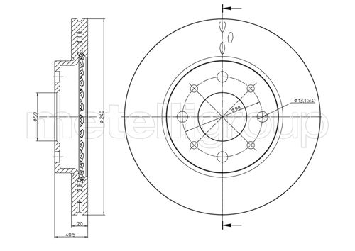 Brake Disc - 23-0754C METELLI