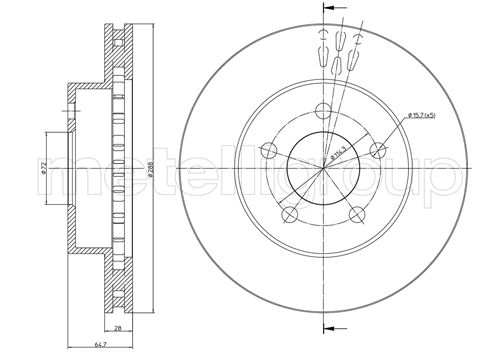 Brake Disc - 23-0781C METELLI
