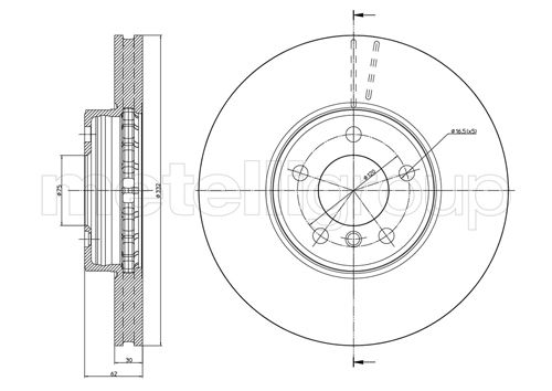 Brake Disc - 23-0784C METELLI