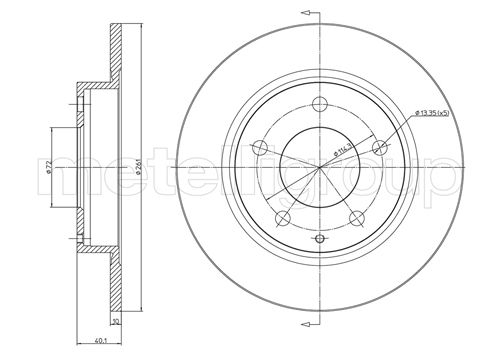 Brake Disc - 23-0786 METELLI