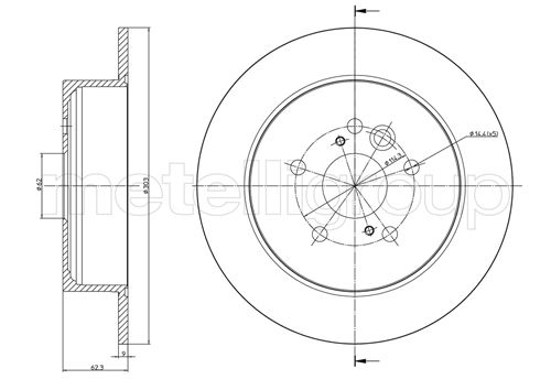 Brake Disc - 23-0803C METELLI