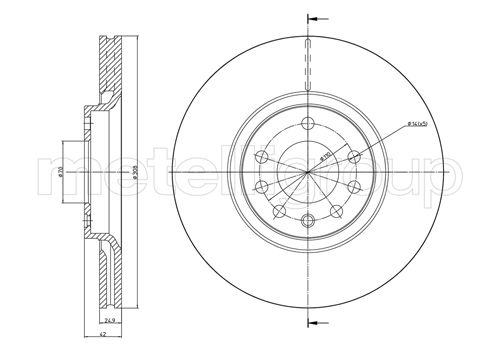 Brake Disc - 23-0826C METELLI