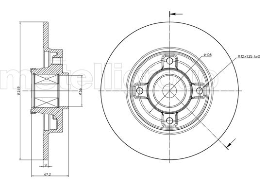 Brake Disc - 23-0827 METELLI