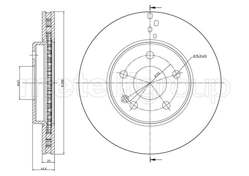 Brake Disc - 23-0832C METELLI