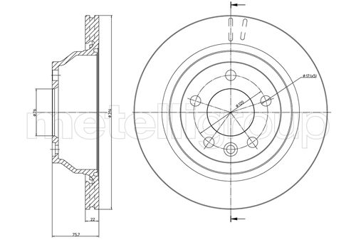 Brake Disc - 23-0849C METELLI