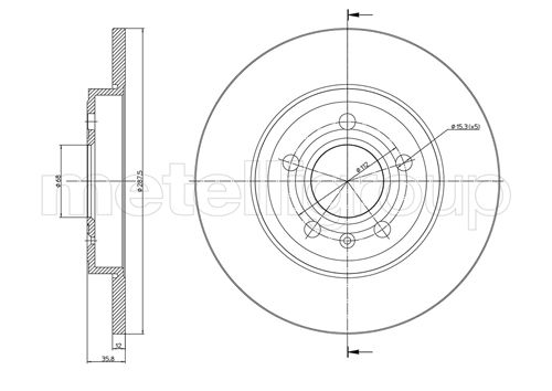 Brake Disc - 23-0855C METELLI