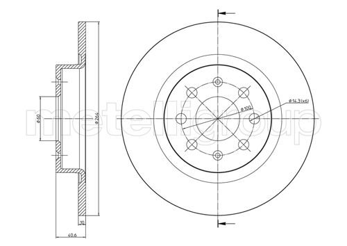 Brake Disc - 23-0857C METELLI