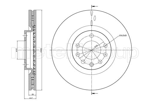 Brake Disc - 23-0860C METELLI