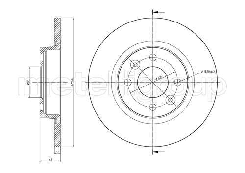 Brake Disc - 23-0864C METELLI