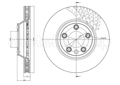 Brake Disc - 23-0876C METELLI