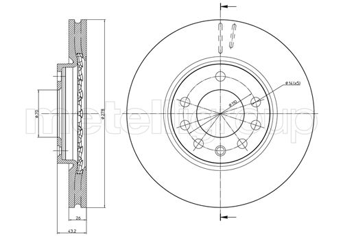 Brake Disc - 23-0877 METELLI