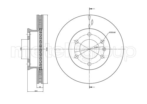 Brake Disc - 23-0881 METELLI