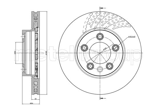 Brake Disc - 23-0919C METELLI