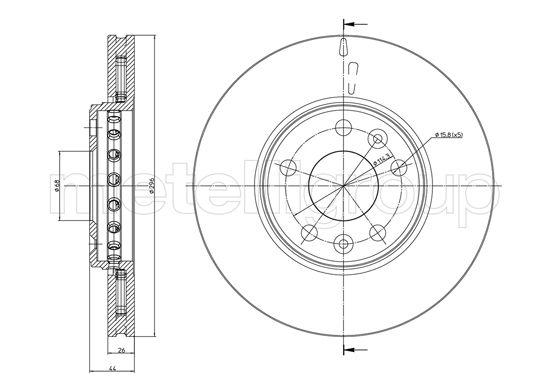 Brake Disc - 23-0942C METELLI