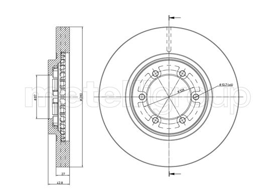 Brake Disc - 23-0954C METELLI