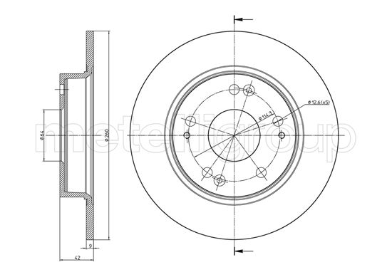 Brake Disc - 23-0957C METELLI