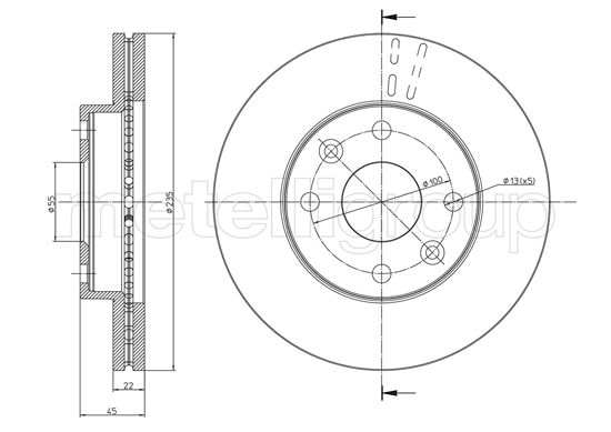 Brake Disc - 23-0959 METELLI