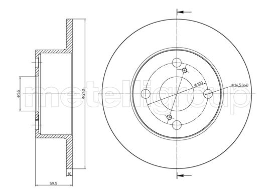 Brake Disc - 23-0967 METELLI