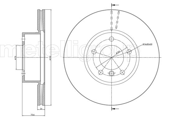 Brake Disc - 23-0986C METELLI