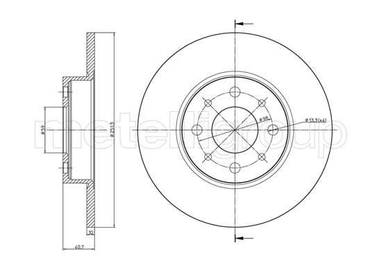 Brake Disc - 23-0987C METELLI
