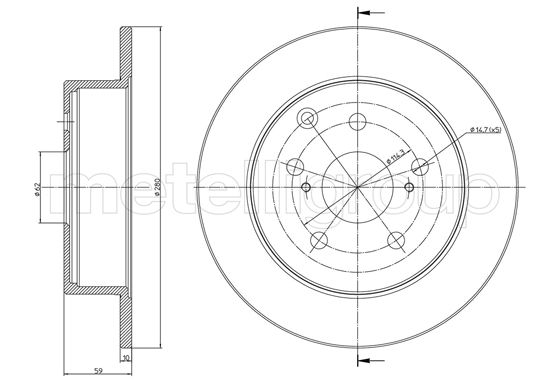 Brake Disc - 23-0991C METELLI