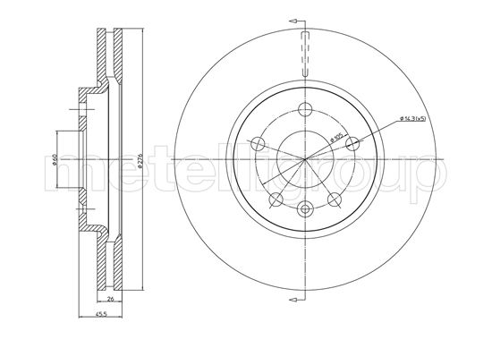Brake Disc - 23-1001C METELLI