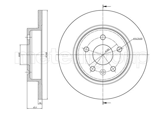 Brake Disc - 23-1002C METELLI