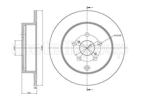 Brake Disc - 23-1010C METELLI