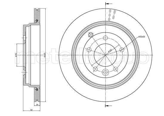 Brake Disc - 23-1019C METELLI