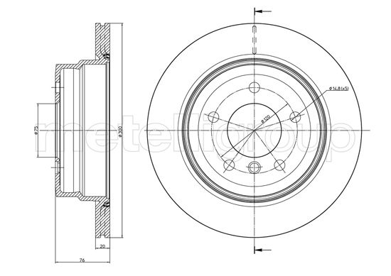 Brake Disc - 23-1023C METELLI