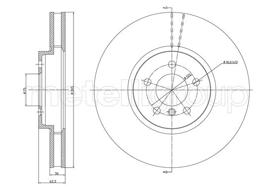 Brake Disc - 23-1030C METELLI