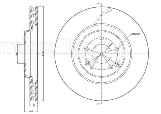 Brake Disc - 23-1035C METELLI