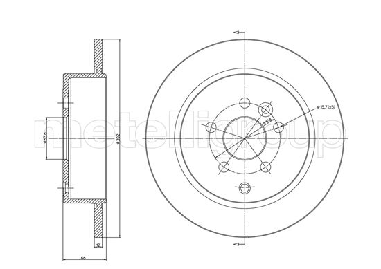 Brake Disc - 23-1052C METELLI