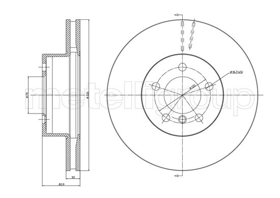 Brake Disc - 23-1068C METELLI