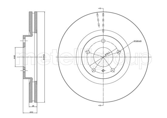 Brake Disc - 23-1070C METELLI