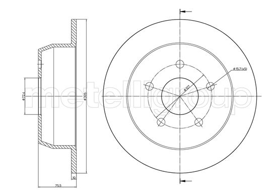 Brake Disc - 23-1116C METELLI
