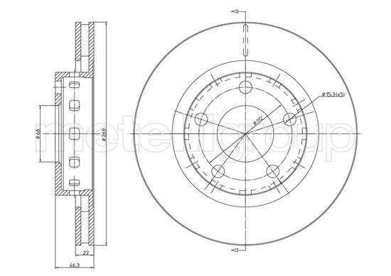 Brake Disc - 23-1123C METELLI