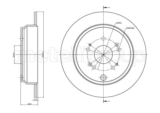 Brake Disc - 23-1135C METELLI