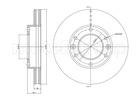 Brake Disc - 23-1174C METELLI