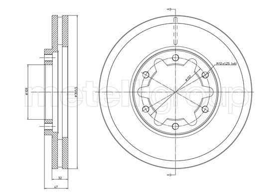 Brake Disc - 23-1175 METELLI