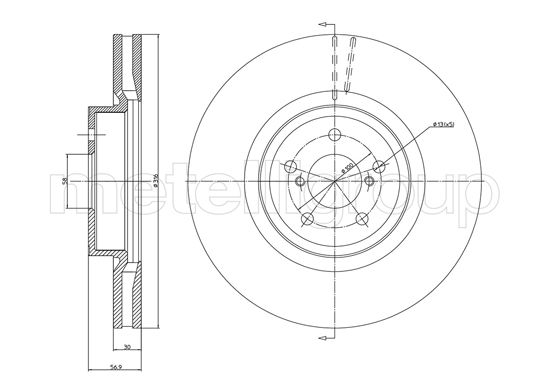 Brake Disc - 23-1188C METELLI