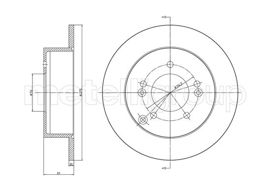 Brake Disc - 23-1193C METELLI