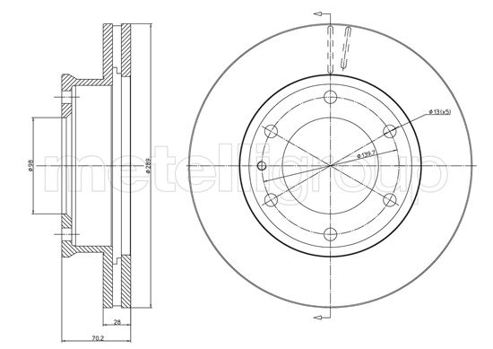 Brake Disc - 23-1214 METELLI