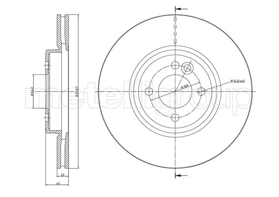 Brake Disc - 23-1234C METELLI
